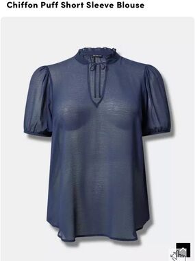 Chiffon puff short sleeve blouse